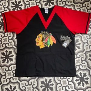 Blackhawks hockey scrub top